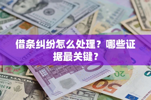济南借条纠纷怎么处理？哪些证据最关键？