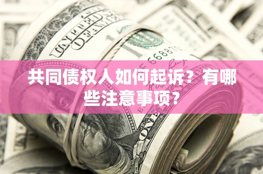 济南共同债权人如何起诉？有哪些注意事项？